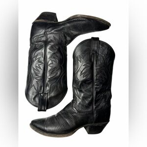 Womens Justin 4763 Black Lizard Skin Cowboy Cowgirl Western Rodeo Boots Size 8.5